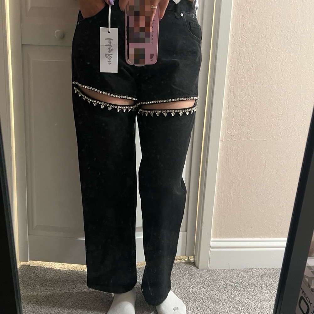 Indigo Rein jeans crystal embellished pants NWT